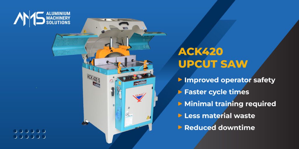 The technology of safe cutting behind the ACK420 upcut saw